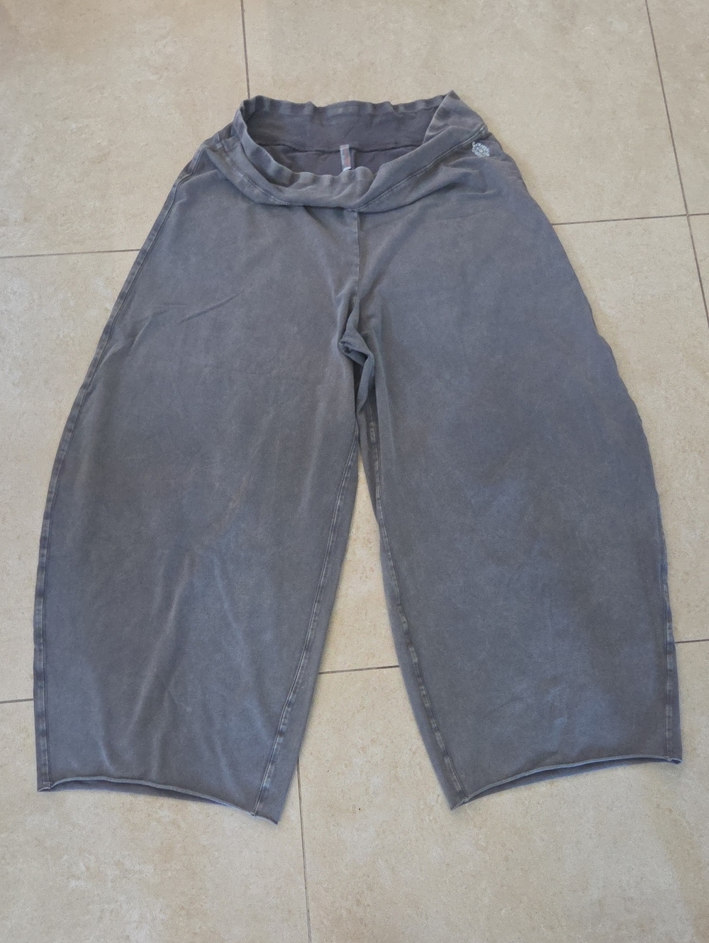 Womens Wide-Leg Gray Bottoms